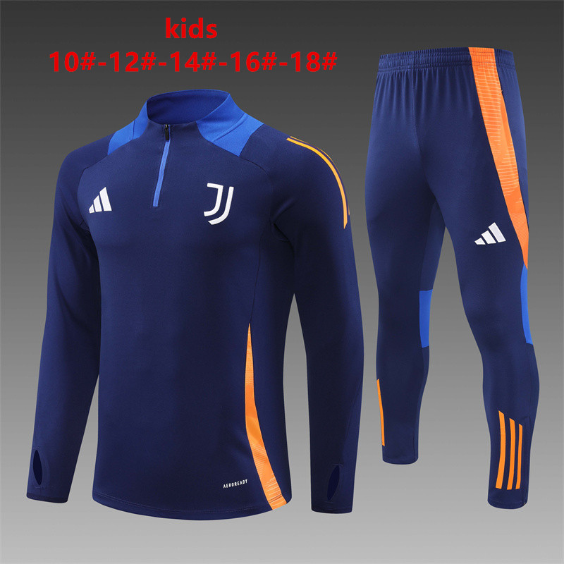 24-25 Season Juventus Dark-Blue Color Kids Football Sweater Set