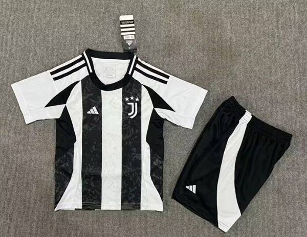 24-25 Season Juventus Home Black-White Color Kids Kit