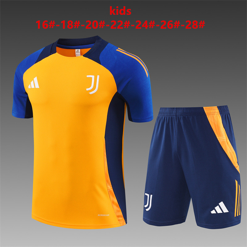 24-25 Season Juventus Yellow Color Kids Football Training Suit