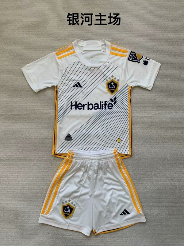 24-25 Season Los Angeles Galaxy Home White Color Youth Kids Football Uniform