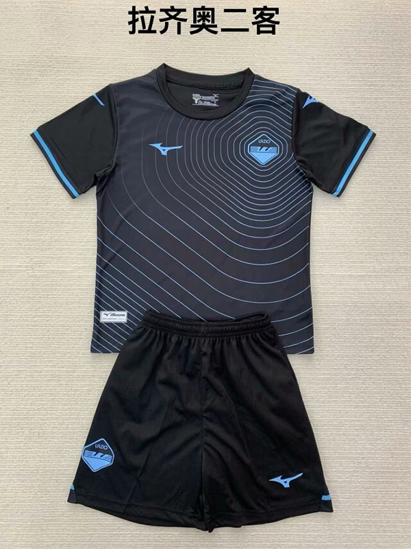 24-25 Season Lazio Third Black Color Kids Football Kit