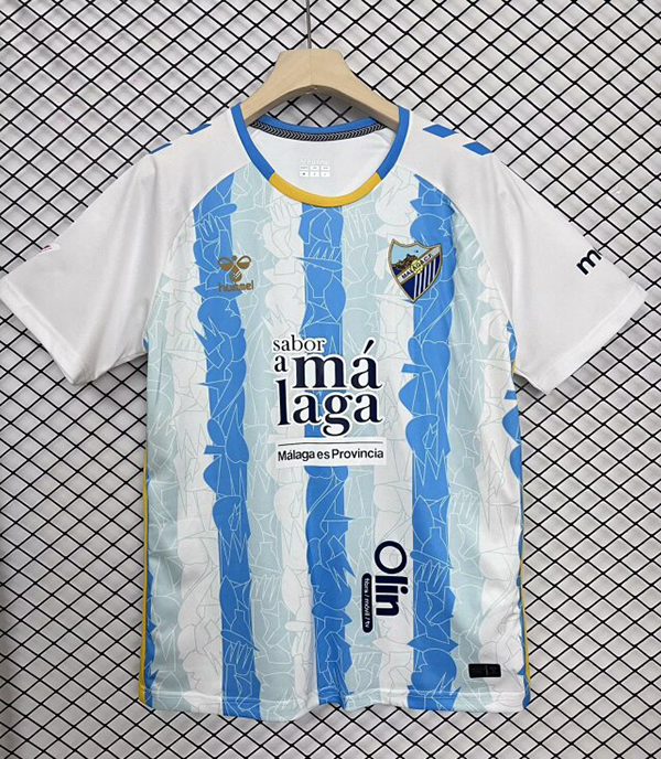 24-25 Season Malaga Home Blue-White Color Football Jersey