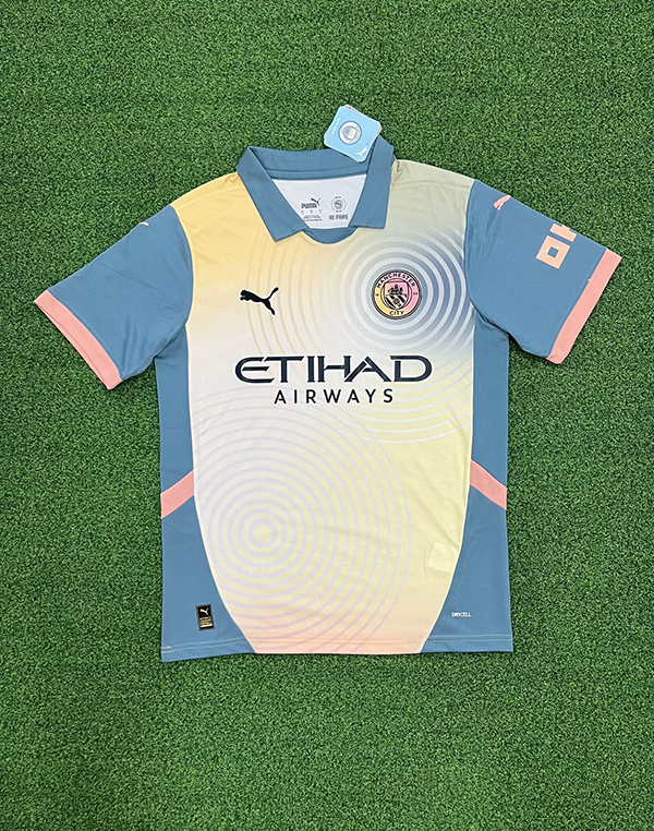 24-25 Season Manchester City 4th Blue-White Color Football Jersey