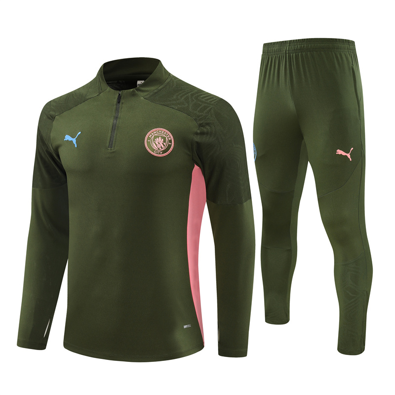 24-25 Season Manchester City Army-Green Color Football Sweater Set