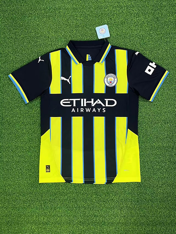 24-25 Season Manchester City Away Green Color Football Jersey