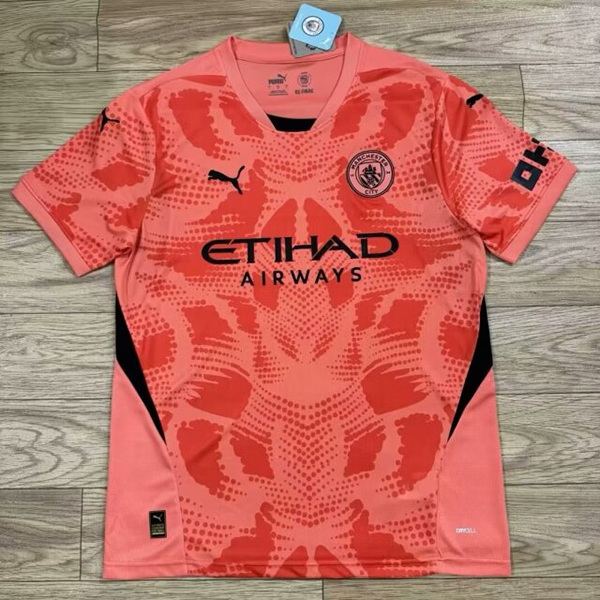 24-25 Season Manchester City Goalkeeper Orange Color Football Jersey