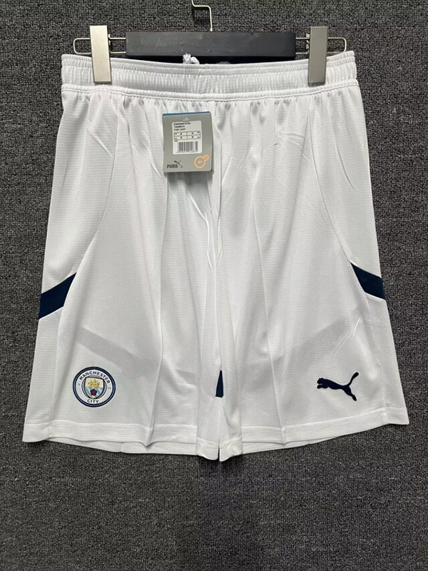 24-25 Season Manchester City Home White Color Football Shorts