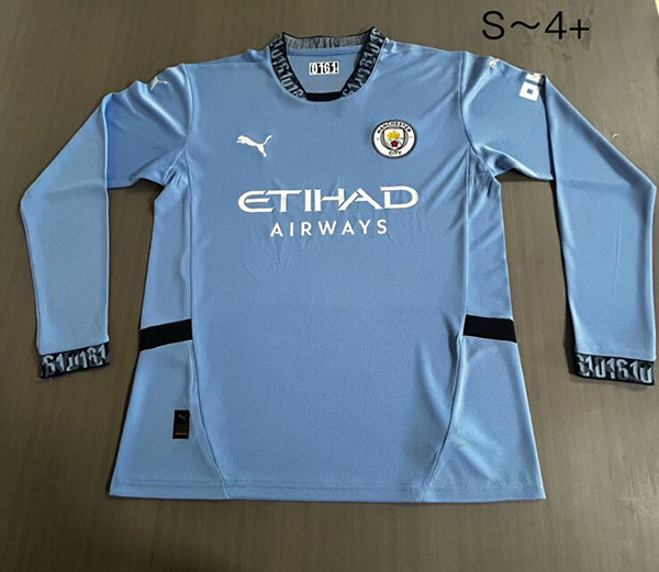 24-25 Season Manchester City Home Blue Long Sleeve Football Jersey