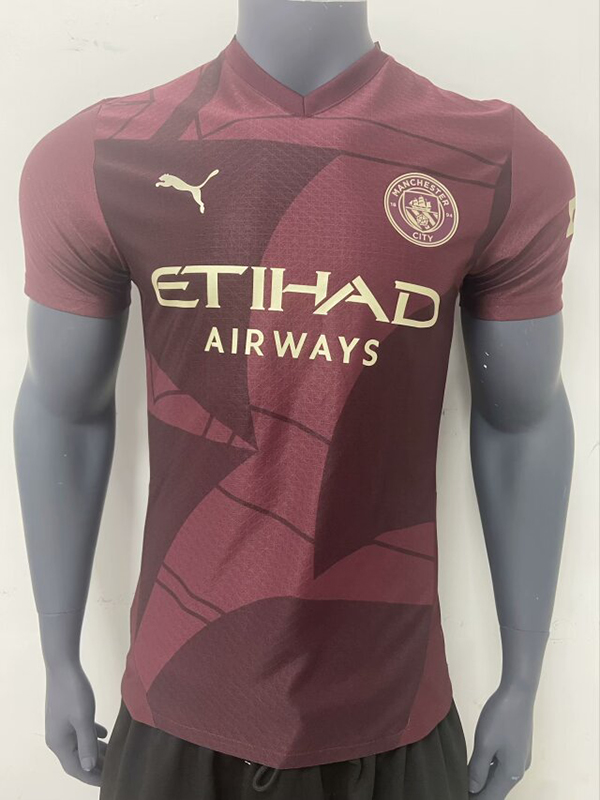 24-25 Season Manchester City Third Wine-Red Football Jersey(Player Version)