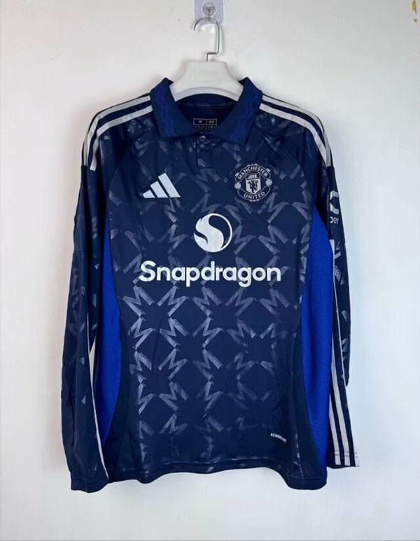 24-25 Season Manchester United Away Blue Long Sleeve Football Jersey