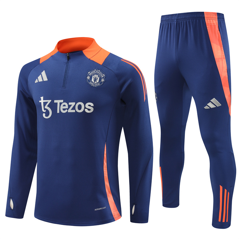 24-25 Season Manchester United Dark-Blue Color Football Sweater Set