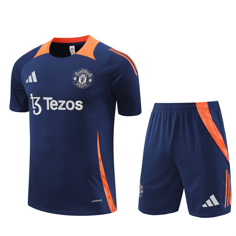 24-25 Season Manchester United Dark-Blue Color Pre-Match Football Training Suit