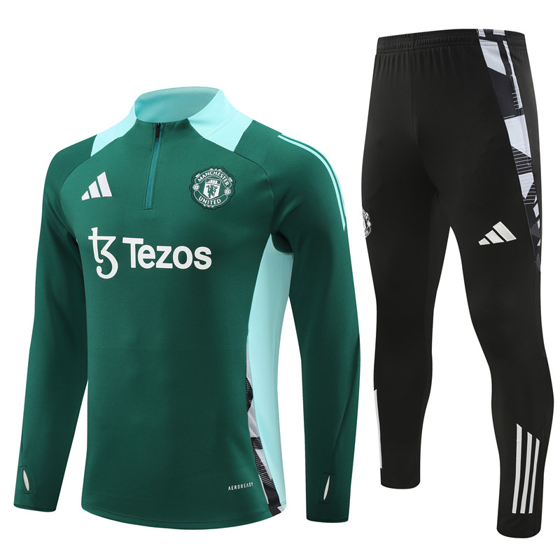 24-25 Season Manchester United Green Color Football Sweater Set