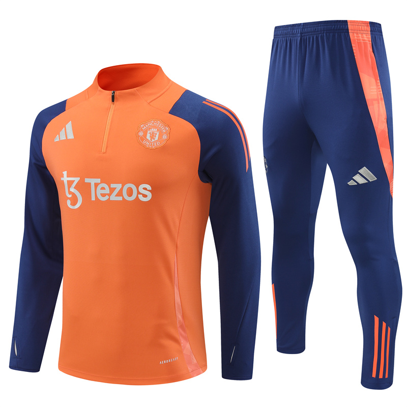 24-25 Season Manchester United Orange Color Football Sweater Set