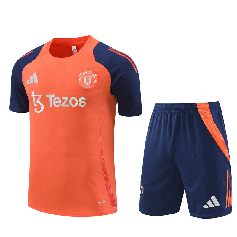 24-25 Season Manchester United Orange Color Pre-Match Football Training Suit