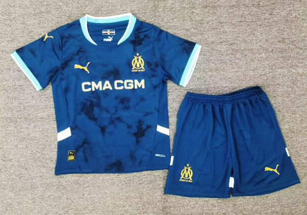 24-25 Season Marseille Away Blue Color Kids Football Kit