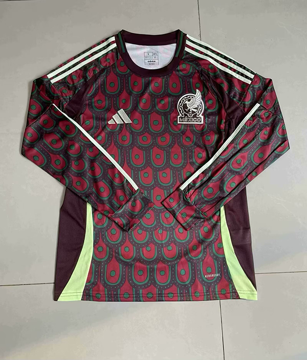 24-25 Season Mexico Home Red Color Long Sleeve Soccer Jersey