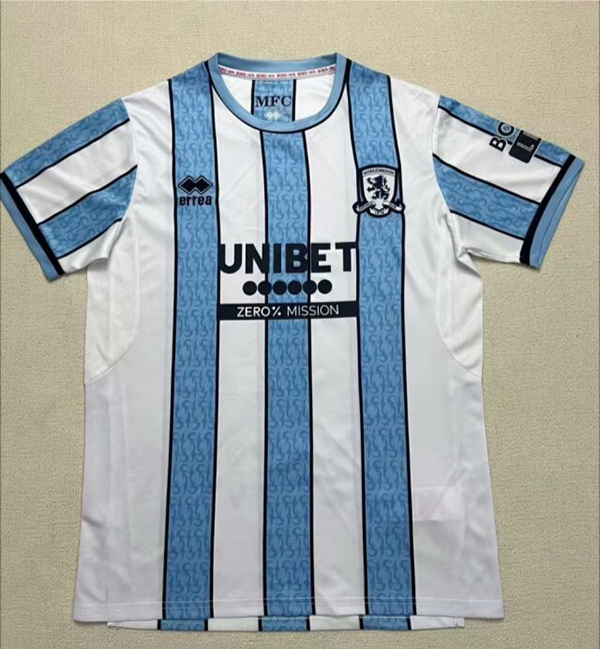 24-25 Season Middlesbrough Away Blue-White Color Football Jersey