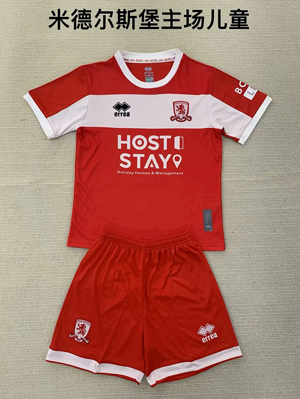 24-25 Season Middlesbrough Home Red Color Kids Football Kit