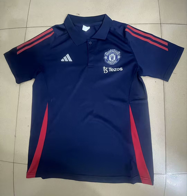 24-25 Season Manchester United Dark-Blue Color Football Polo Shirt