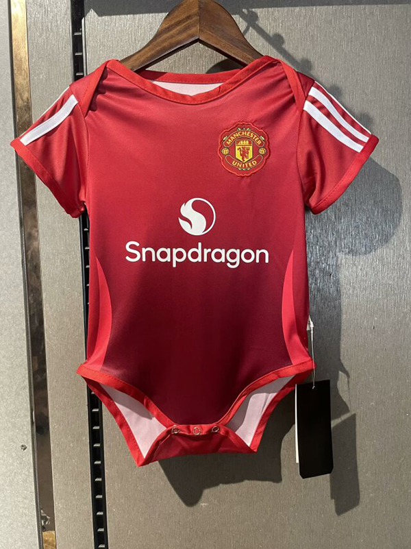 24-25 Season Manchester United Home Red Color Baby Suit