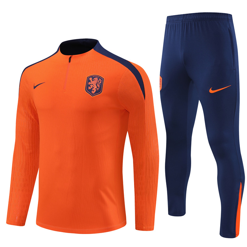 24-25 Season Netherlands Orange Color Football Training Sweater Set