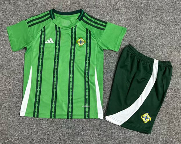 24-25 Season Northern Ireland Home Green Color Youth Kids Football Uniform