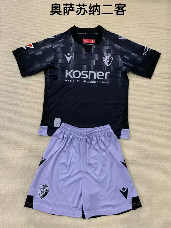 24-25 Season Osasuna Third Black Color Kids Football Kit