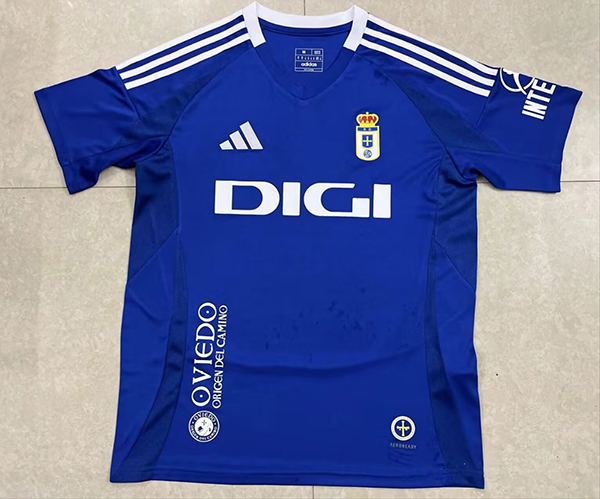 24-25 Season Oviedo Home Blue Color Football Jersey