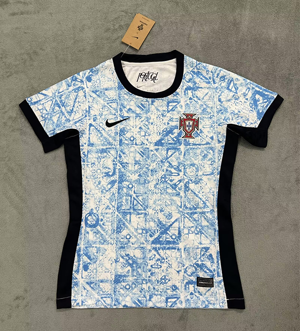 2024 Euro Cup Portugal Away Light-Blue Color Women Soccer Jersey