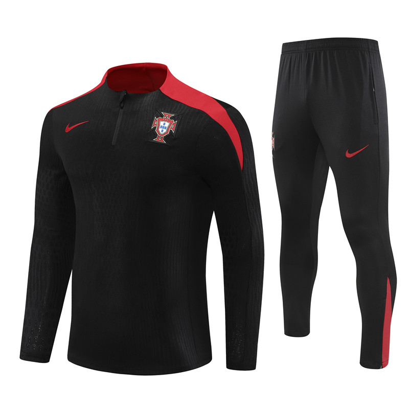 24-25 Season Portugal Black Color Football Sweater Set