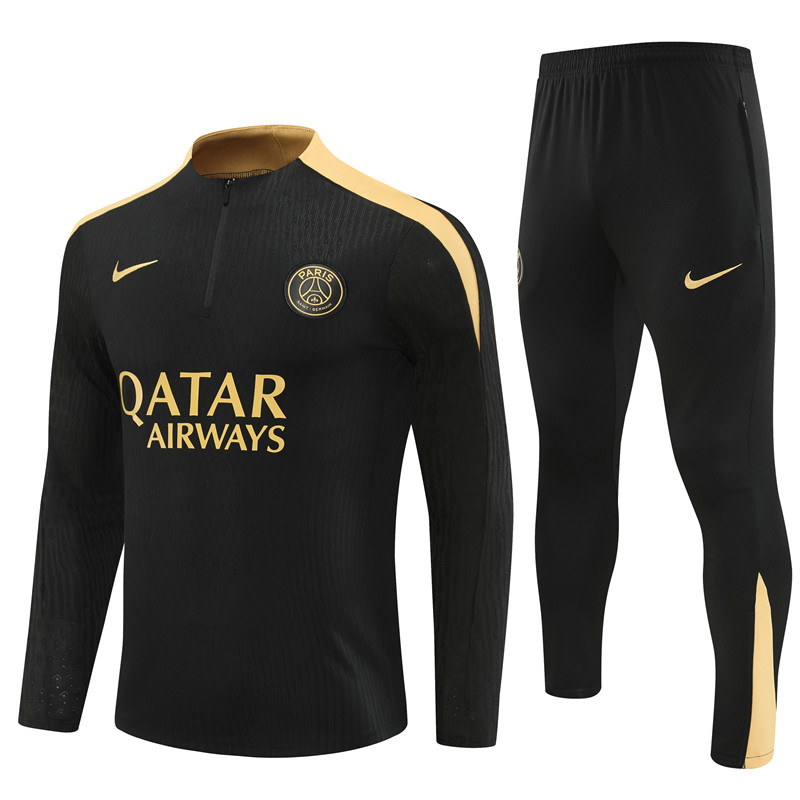 24-25 Season PSG Black-Gold Color Football Sweater Set