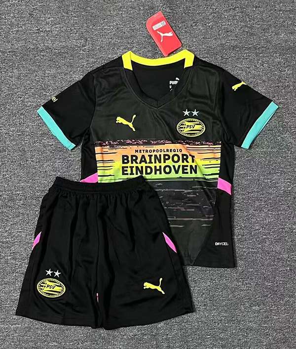 24-25 Season PSV Eindhoven Away Black Color Kids Football Kit