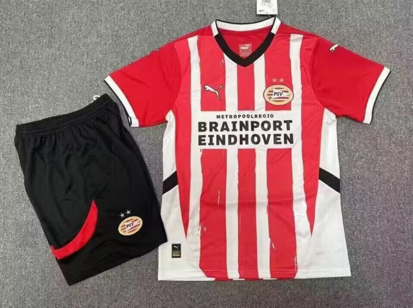 24-25 Season PSV Eindhoven Home Red Color Youth Kids Football Kit