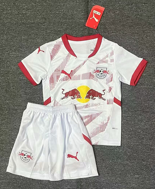 24-25 Season Leipzig Home White Color Youth Kids Football Kit