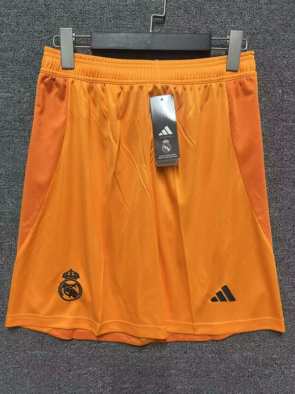 24-25 Season Real Madrid Away Orange Color Football Shorts