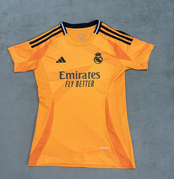 24-25 Season Real Madrid Away Orange Color Women Soccer Jersey