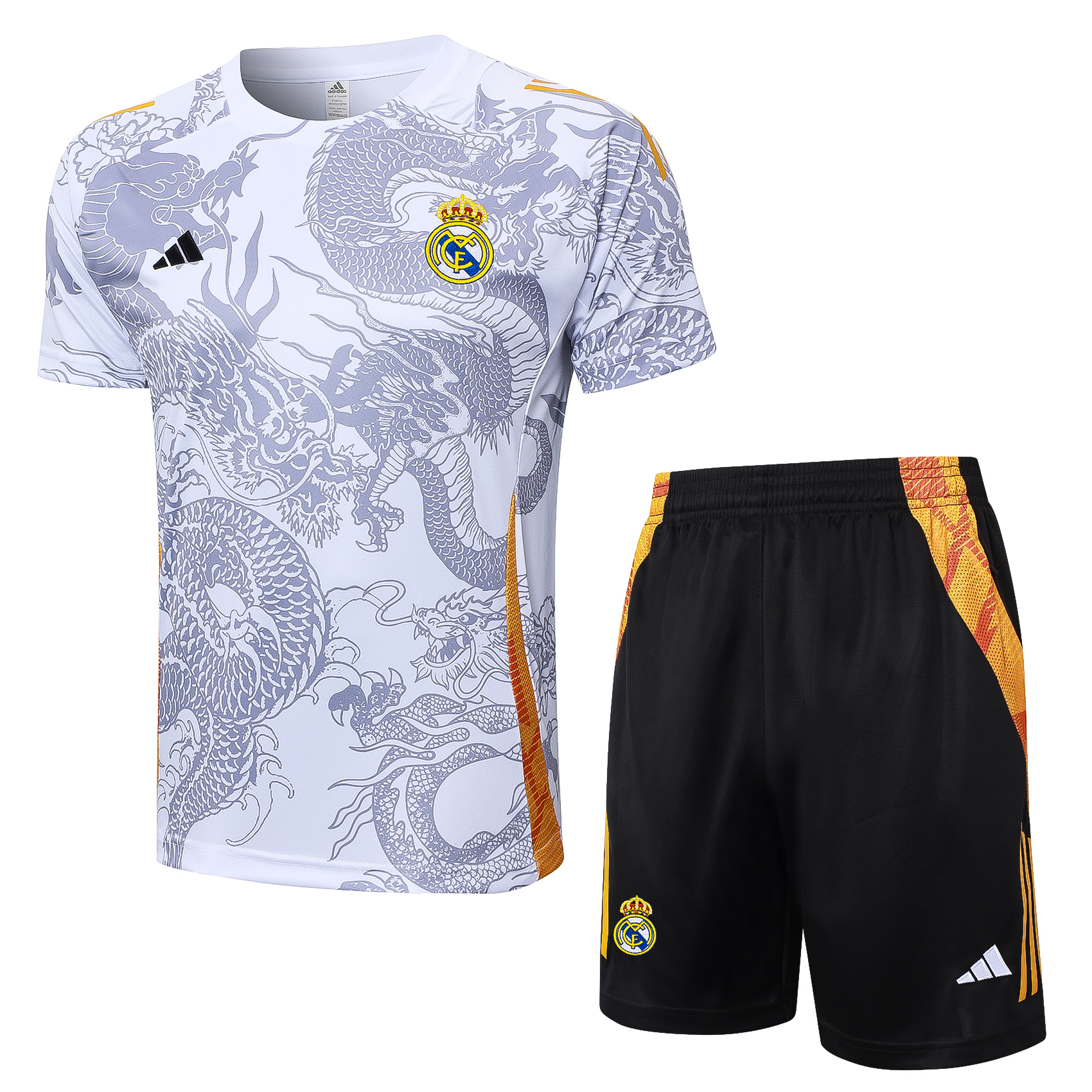 24-25 Season Real Madrid White-Dragon Color Pre-Match Football Training Suit