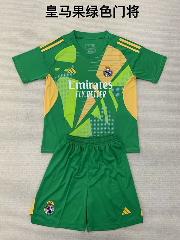 24-25 Season Real Madrid Goalkeeper Green Color Kids Football Kit