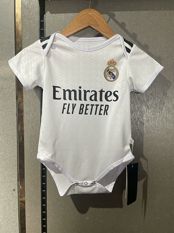 24-25 Season Real Madrid Home White Color Baby Suit