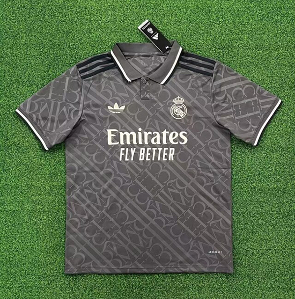 24-25 Season Real Madrid Third Grey-Black Color Football Jersey