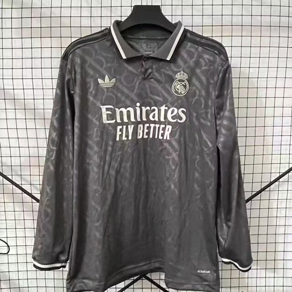 24-25 Season Real Madrid Third Grey-Black Long Sleeve Football Jersey