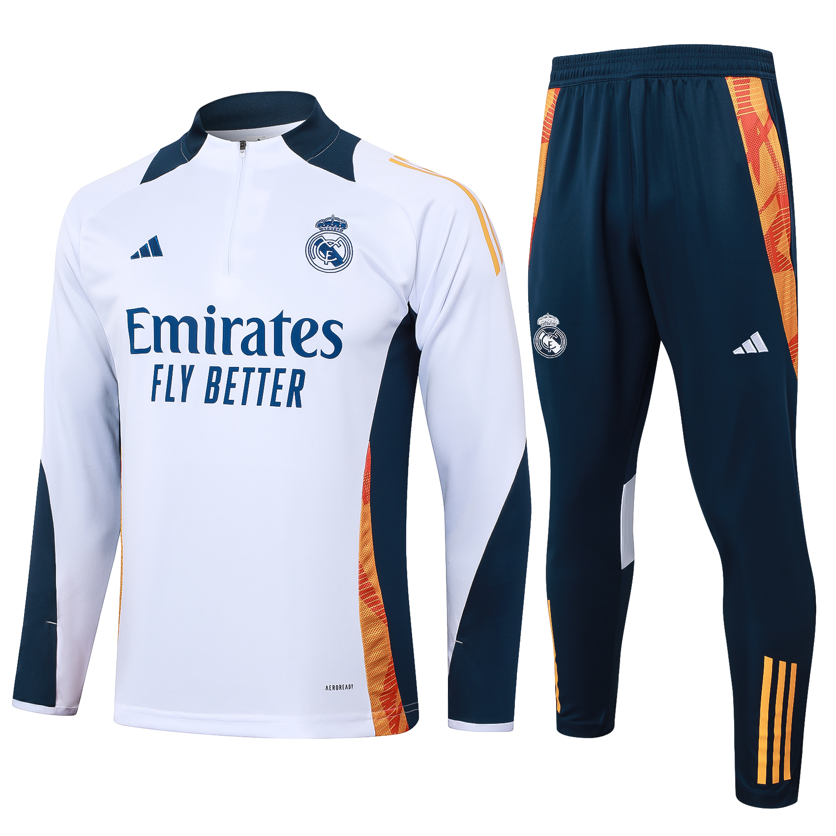 24-25 Season Real Madrid #B203 White Color Football Sweater Set