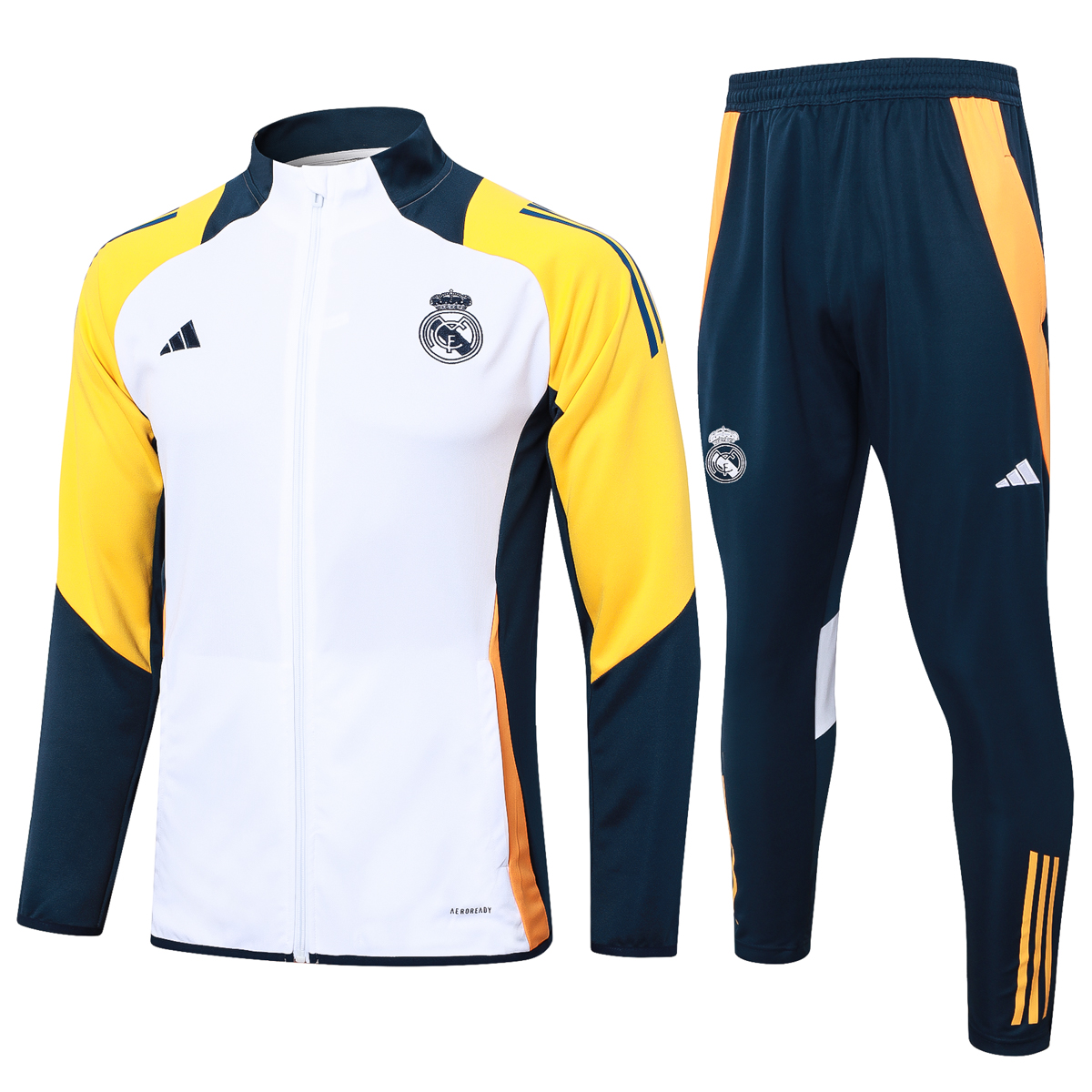 24-25 Season Real Madrid #A102 White Color Football Tracksuit