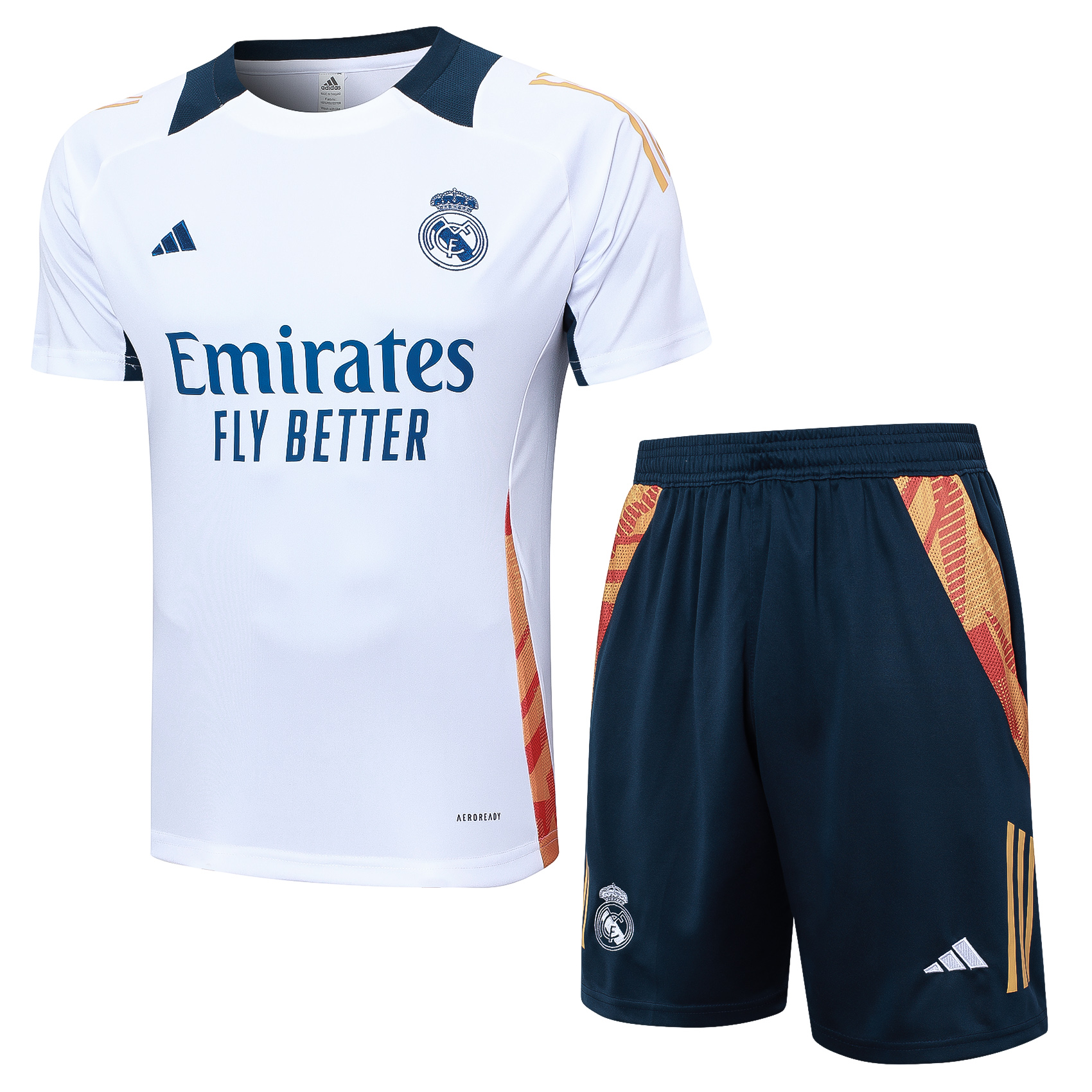 24-25 Season Real Madrid White Color Pre-Match Football Training Suit