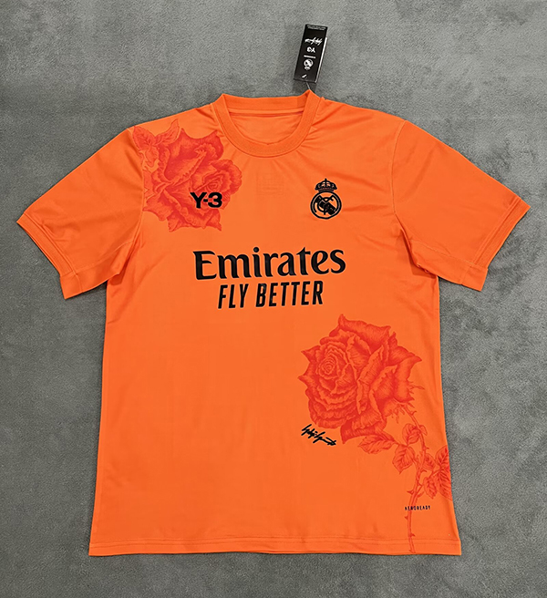 24-25 Season Real Madrid Y3 Orange Color Football Training Shirt