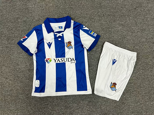 24-25 Season Real Sociedad Home Blue-White Color Youth Kids Football Kit