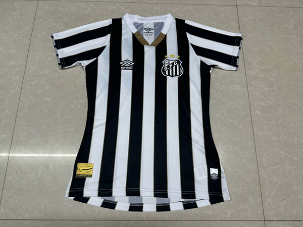 24-25 Season Santos Away Black-White Color Female Football Jersey