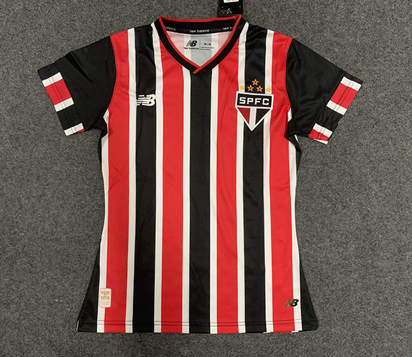 24-25 Season Sao Paulo Away Red-Black Color Women Soccer Jersey