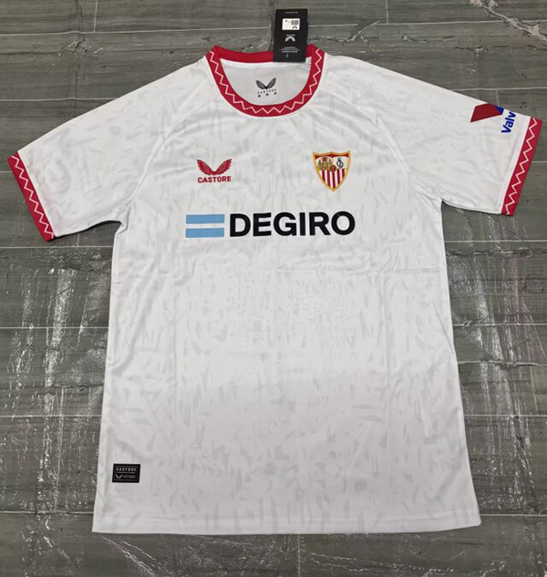 24-25 Season Sevilla Home White Color Football Jersey